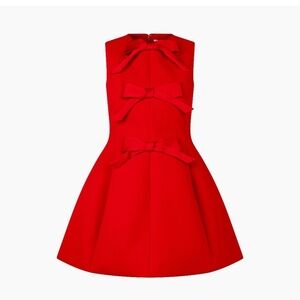 Elegant Hill House Red Bow Dress